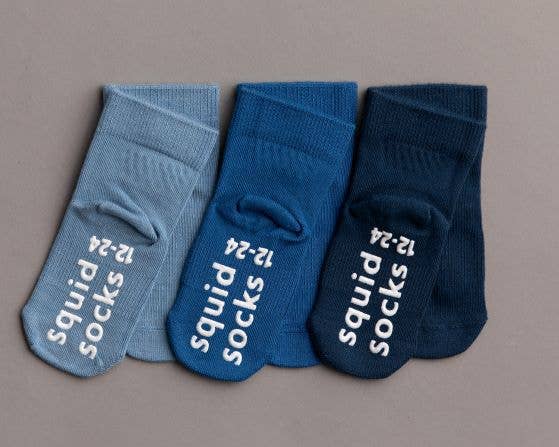 Squid Socks Colby Collection Blue Bamboo Socks 3 Pack – Blossom