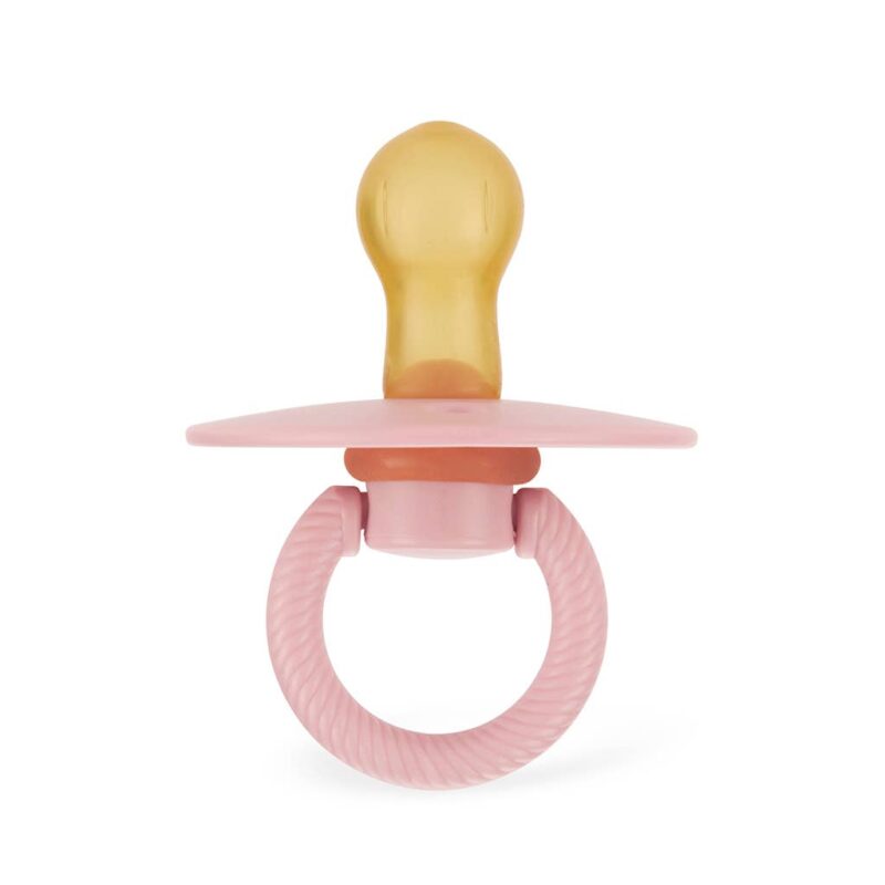 Itzy Ritzy Itzy Soother Natural Rubber Pacifier Set in Blossom + Rosewood Pink