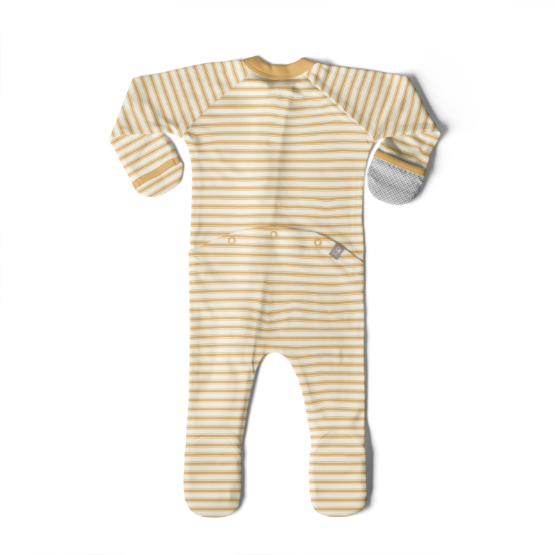 goumi Sun Stripe Bamboo Footie