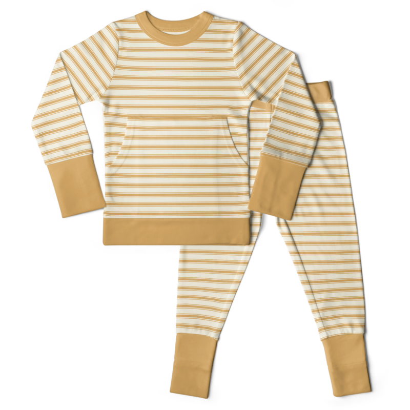 goumi Sun Stripe Bamboo Kid's Loungewear Set