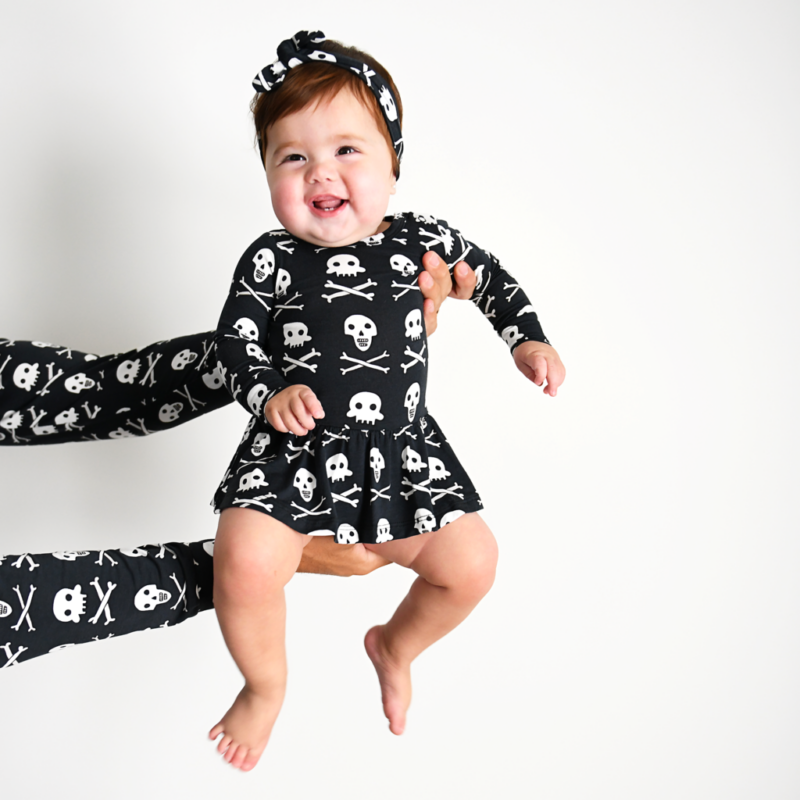 Gigi and Max Skelly Halloween Bamboo Viscose Tutu Bodysuit