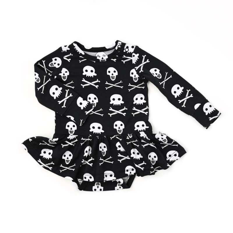 Gigi and Max Skelly Halloween Bamboo Viscose Tutu Bodysuit