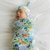 Little Sleepies Jungle Safari Swaddle & Hat Set