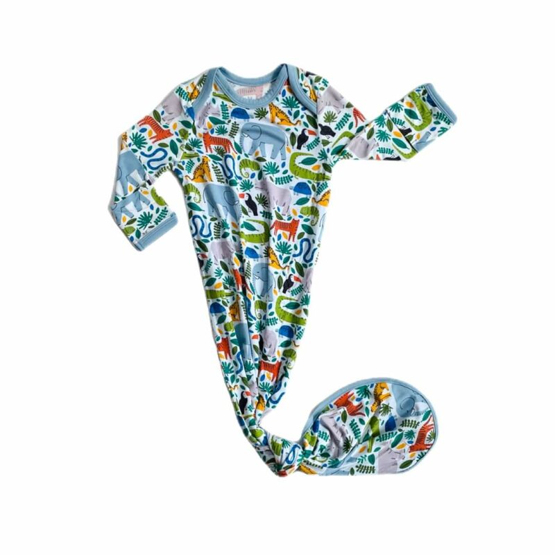 Little Sleepies Jungle Safari Bamboo Viscose Infant Knotted Gown