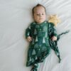 Little Sleepies Green Twinkling Trees Bamboo Viscose Infant Knotted Gown