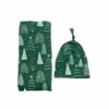 Little Sleepies Green Twinkling Trees Swaddle & Hat Set