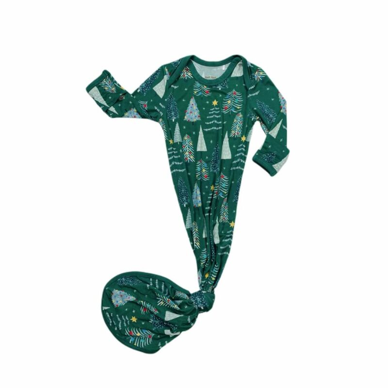 Little Sleepies Green Twinkling Trees Bamboo Viscose Infant Knotted Gown