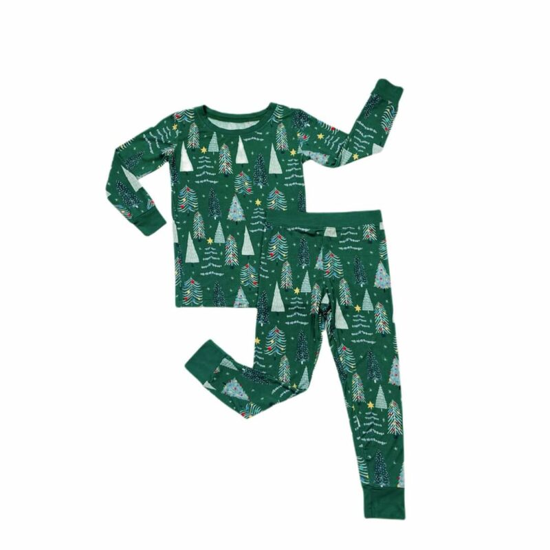 Little Sleepies Green Twinkling Trees Two-Piece Bamboo Viscose Pajama Set