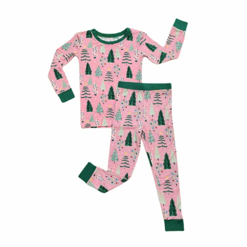 Little Sleepies Pink Twinkling Trees Two-Piece Bamboo Viscose Pajama Set