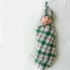 Little Sleepies Noel Plaid Swaddle & Hat Set