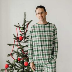 Little Sleepies Noel Plaid Men's Long Sleeve Bamboo Pajama Top