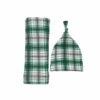 Little Sleepies Noel Plaid Swaddle & Hat Set