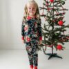 Little Sleepies Poinsettia Floral Two-Piece Bamboo Viscose Pajama Set