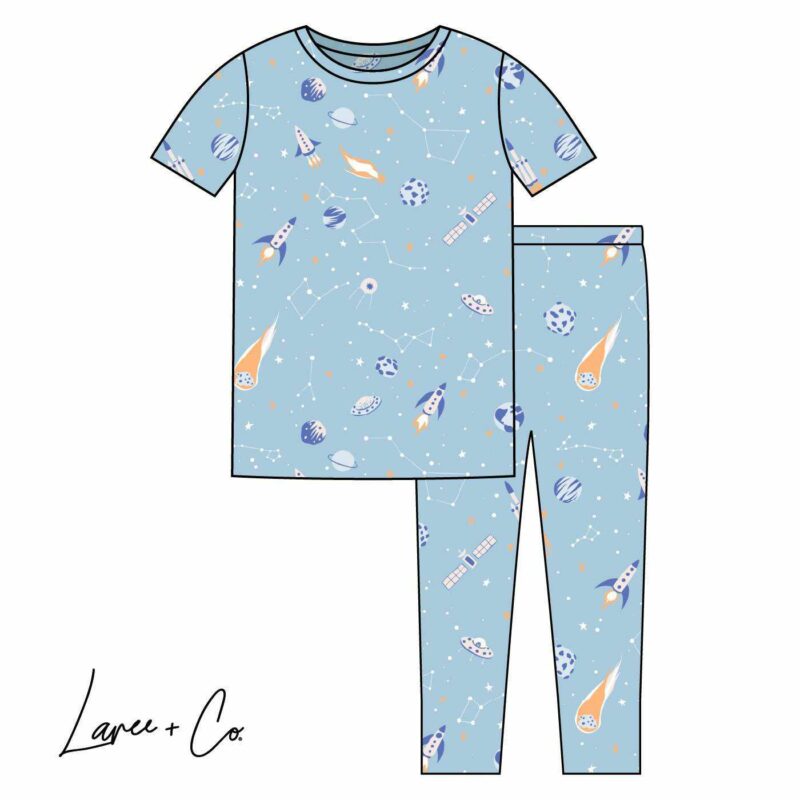 Laree + Co Logan Rockets Bamboo Viscose Two-Piece Pajama Set