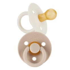 Itzy Ritzy Itzy Soother Natural Rubber Pacifier Set in Coconut + Toast