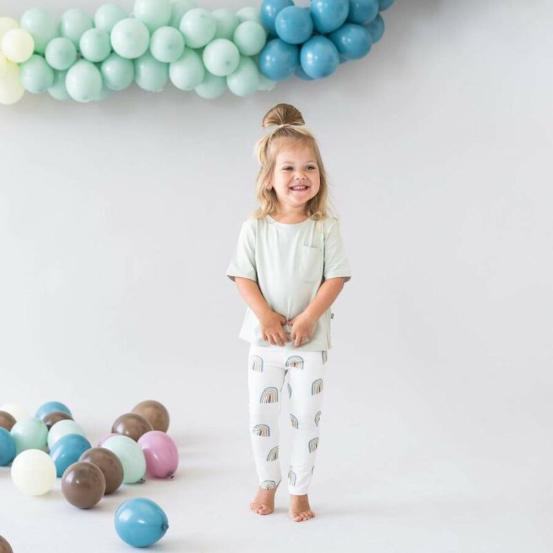 Kyte BABY Toddler Leggings in Aloe Rainbow