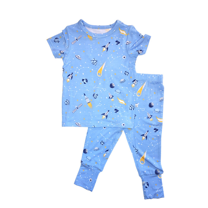 Laree + Co Logan Rockets Bamboo Viscose Two-Piece Pajama Set