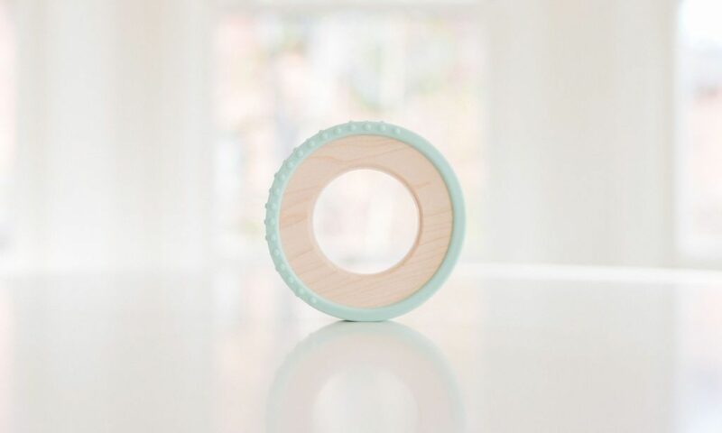 Bannor Toys Silicone Wrapped Wooden Teether in Mint