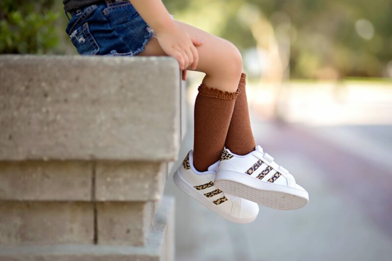 Little Stocking Co Brownie Lace Top Knee High Socks