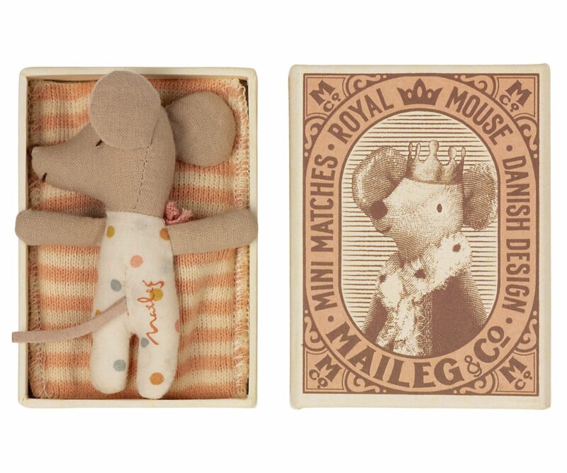 Maileg Baby Girl Mouse in Matchbox