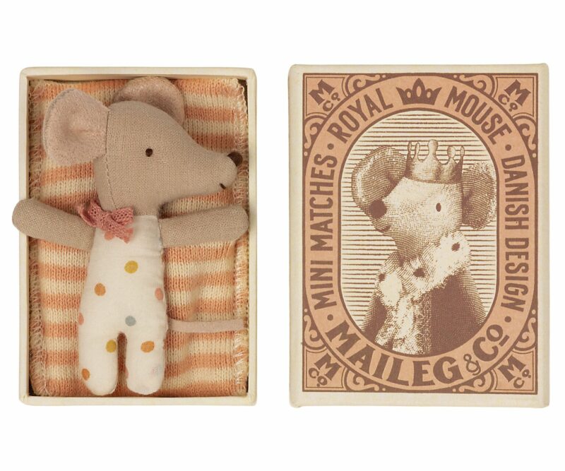 Maileg Baby Girl Mouse in Matchbox