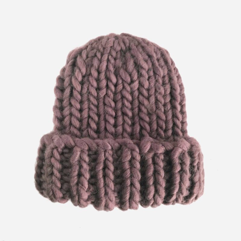 The Blueberry Hill Chunky Beanie in Mauve