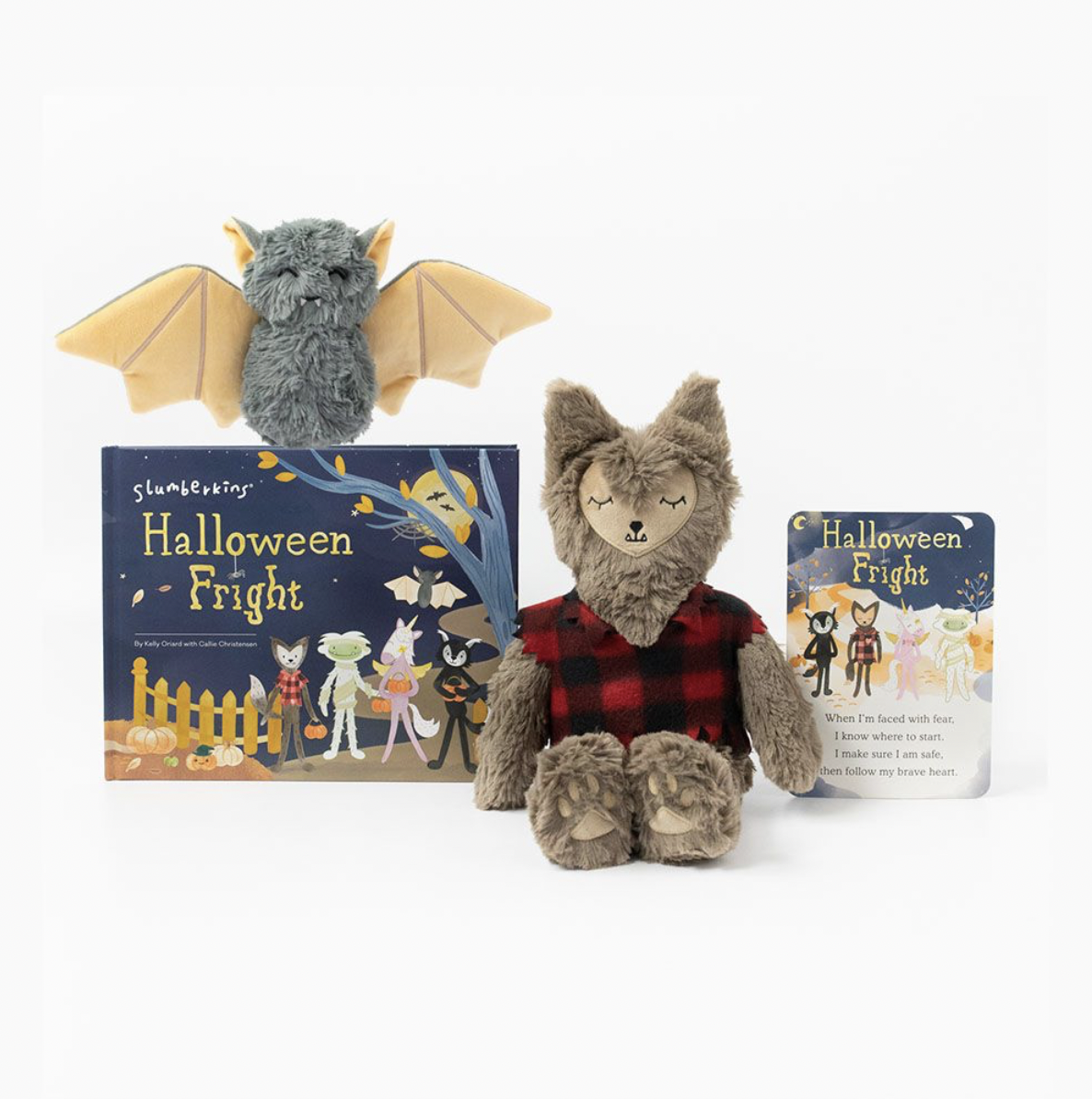 Slumberkins Werewolf Fox Kin and Bat Mini Halloween Limited Edition