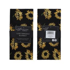 Peregrine Kidswear Sunflowers on Black Bamboo Luxe Swaddle Blanket