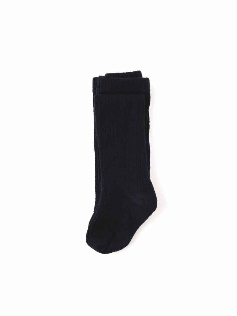 Little Stocking Co Black Cable Knit Tights