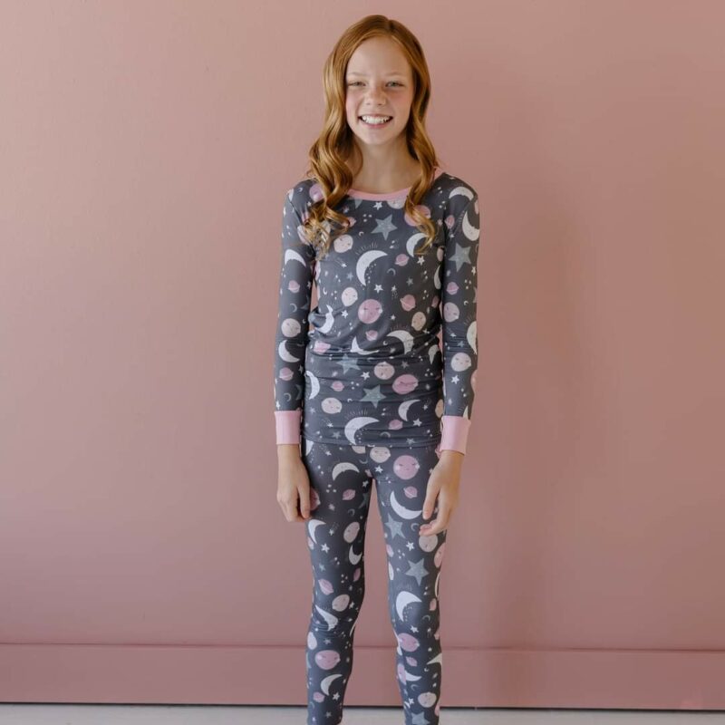 Little Sleepies To the Moon & Back Pink Two-Piece Bamboo Viscose Pajama Set