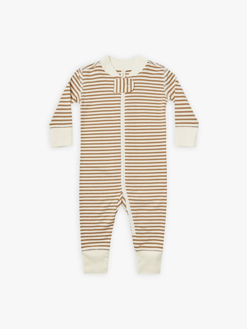 Quincy Mae Walnut Stripe Zippered Sleeper