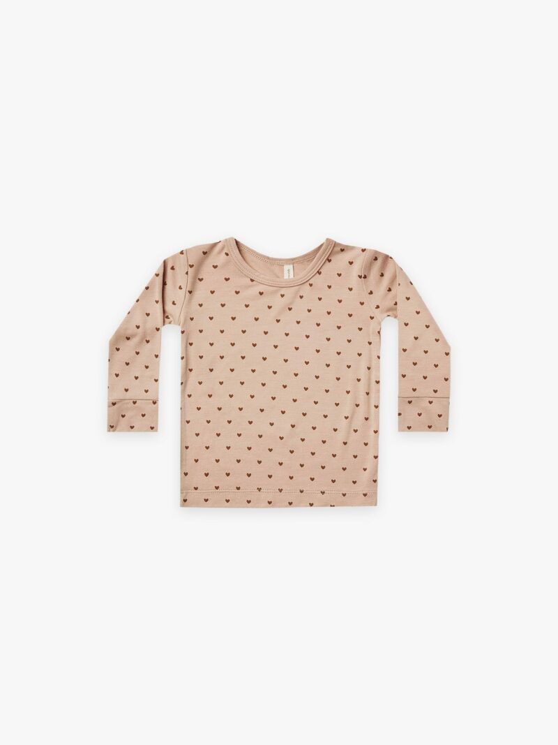 Quincy Mae Hearts Bamboo Longsleeve T-Shirt