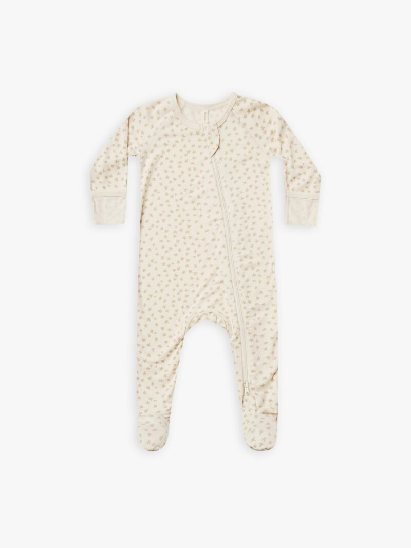 Quincy Mae Scatter Bamboo Zippered Footie