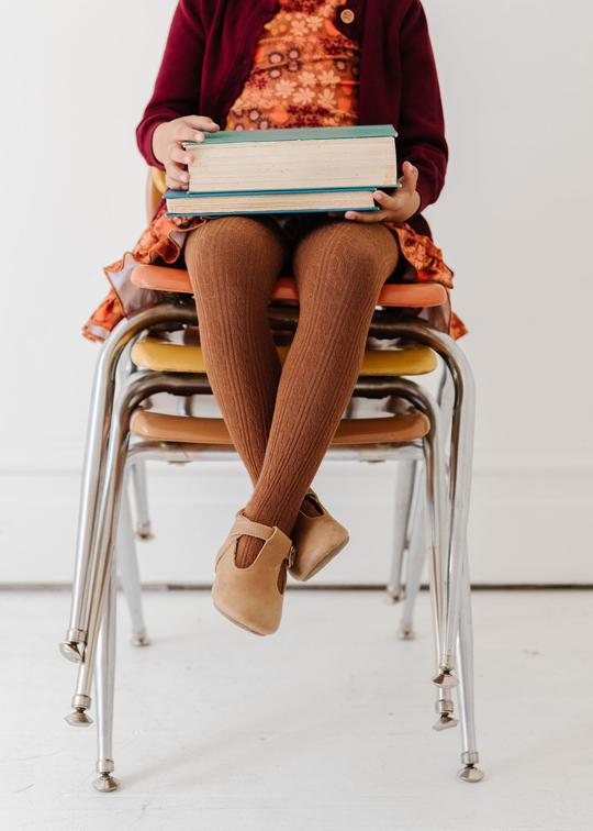 Little Stocking Co Brownie Cable Knit Tights