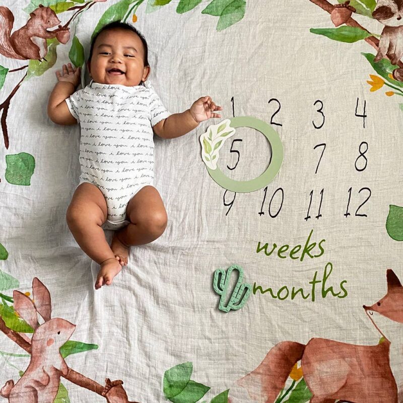 Cutie Captures™ Woodland Milestone Blanket