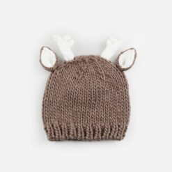 The Blueberry Hill Hartley Deer Hand Knit Hat in Tan