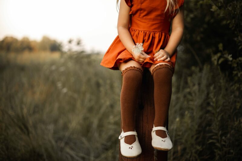 Little Stocking Co Brownie Lace Top Knee High Socks