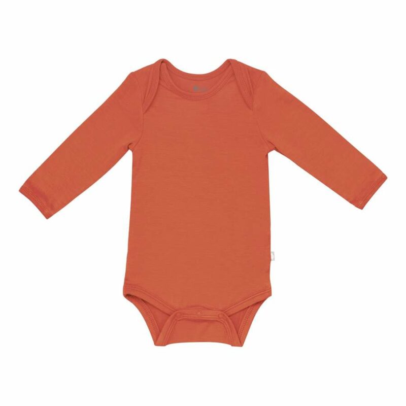 Kyte BABY Long Sleeve Bodysuit in Clementine