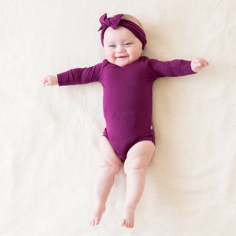 Kyte BABY Long Sleeve Bodysuit in Dahlia