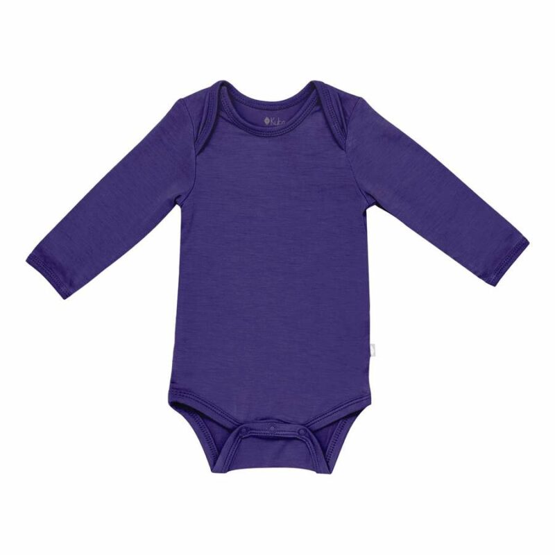 Kyte BABY Long Sleeve Bodysuit in Eggplant