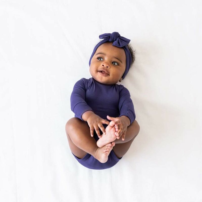 Kyte BABY Long Sleeve Bodysuit in Eggplant