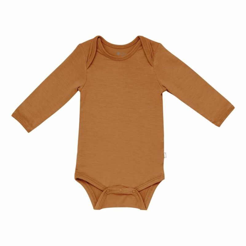 Kyte BABY Long Sleeve Bodysuit in Nutmeg