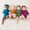 Kyte BABY Long Sleeve Bodysuit in Nutmeg