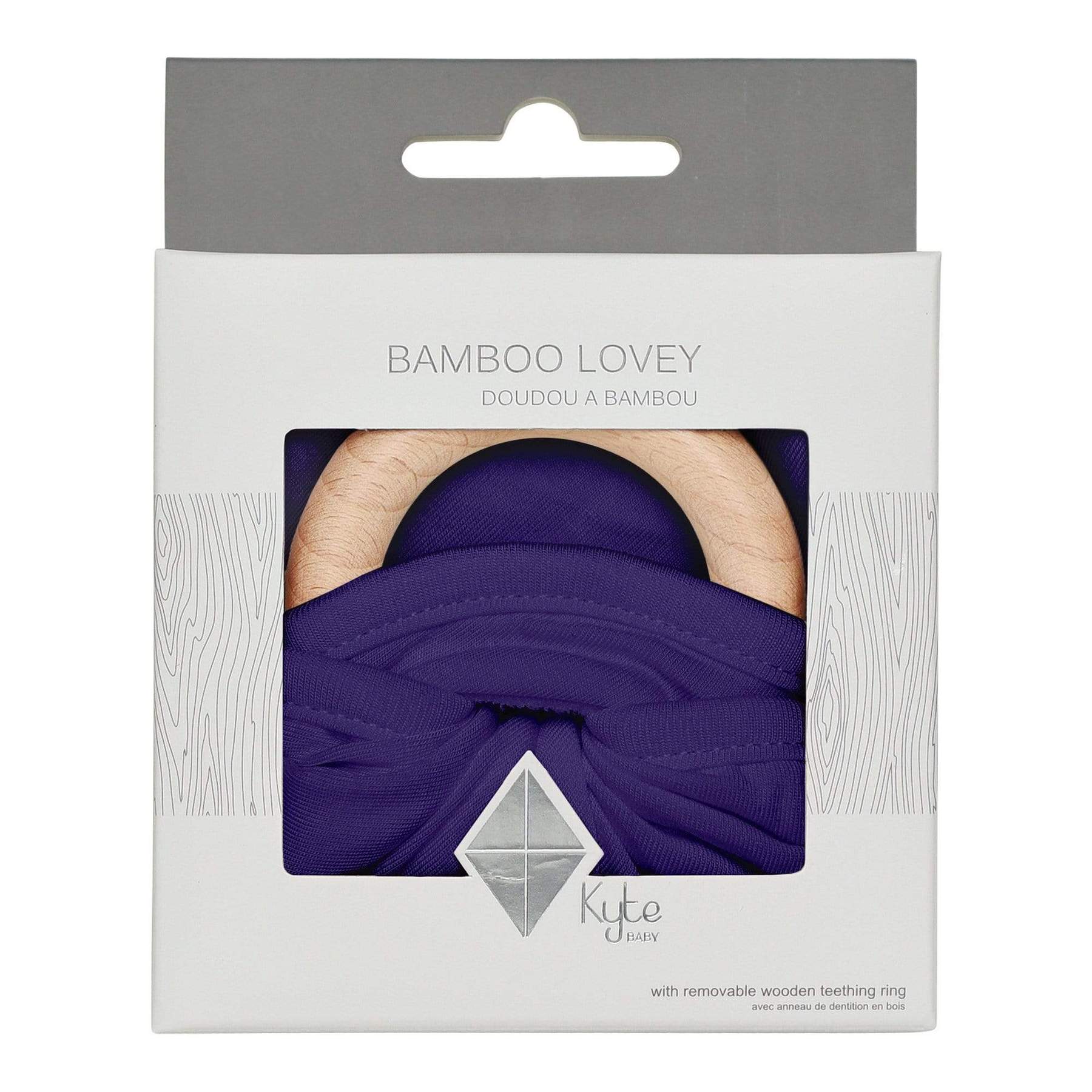 Kyte BABY Lovey in Eggplant with Removable Teething Ring Blossom