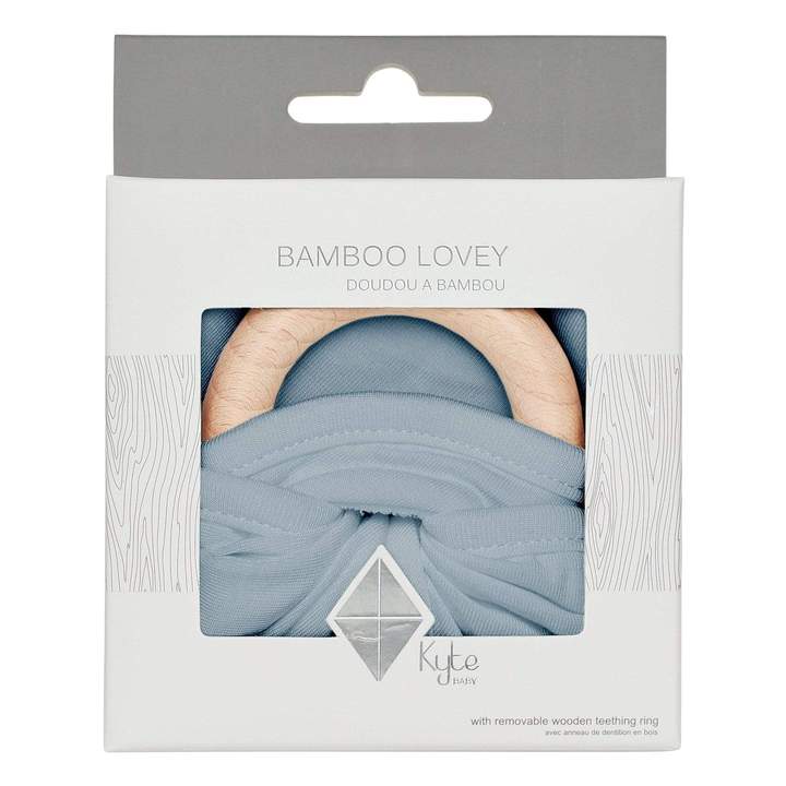 Kyte BABY Lovey in Fog with Removable Teething Ring Blossom