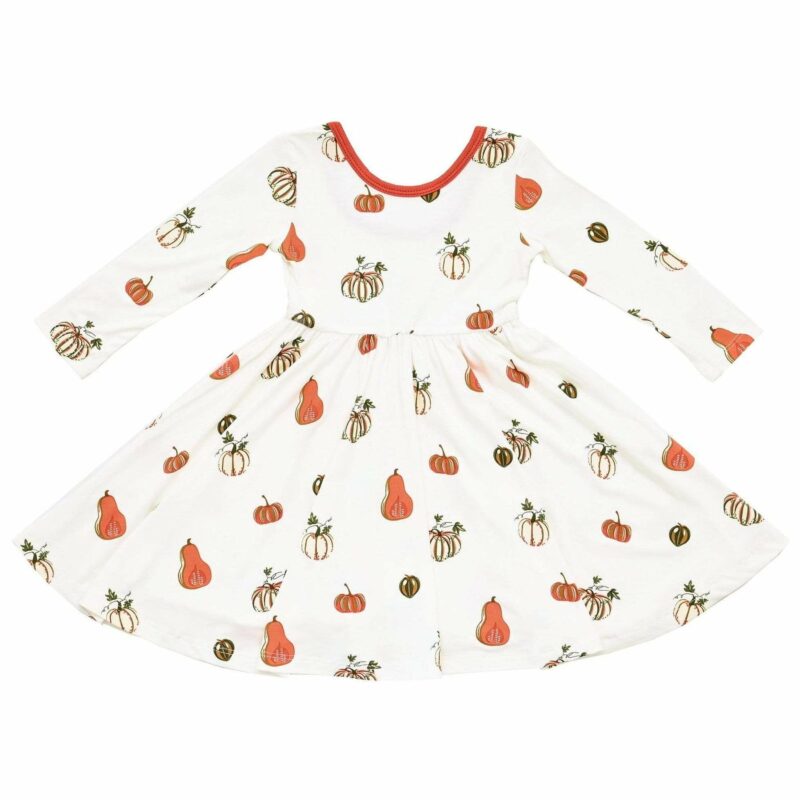 Kyte BABY Long Sleeve Twirl Dress in Pumpkin