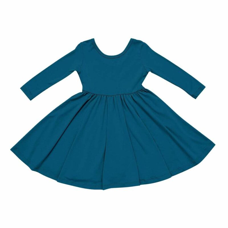 Kyte BABY Long Sleeve Twirl Dress in Baltic