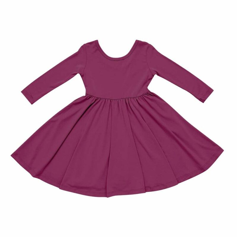 Kyte BABY Long Sleeve Twirl Dress in Dahlia