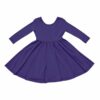 Kyte BABY Long Sleeve Twirl Dress in Eggplant