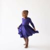 Kyte BABY Long Sleeve Twirl Dress in Eggplant